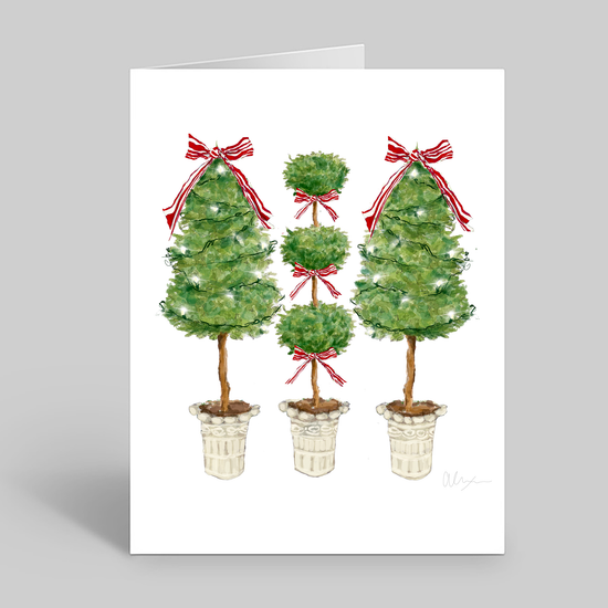 Holiday Topiaries stationery
