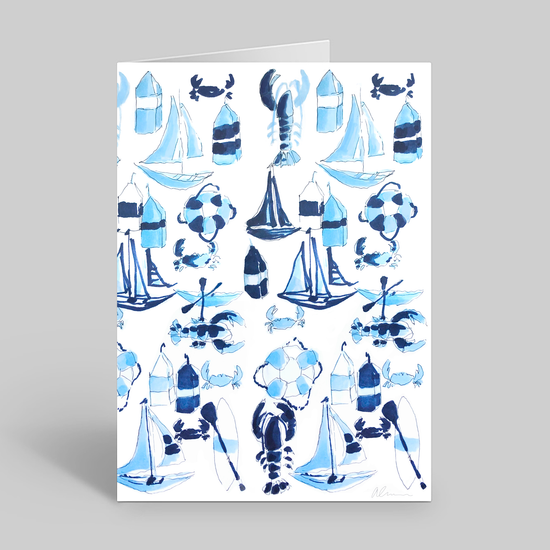 Nautical blues stationery